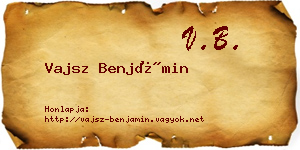 Vajsz Benjámin névjegykártya