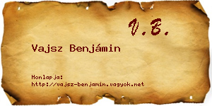 Vajsz Benjámin névjegykártya